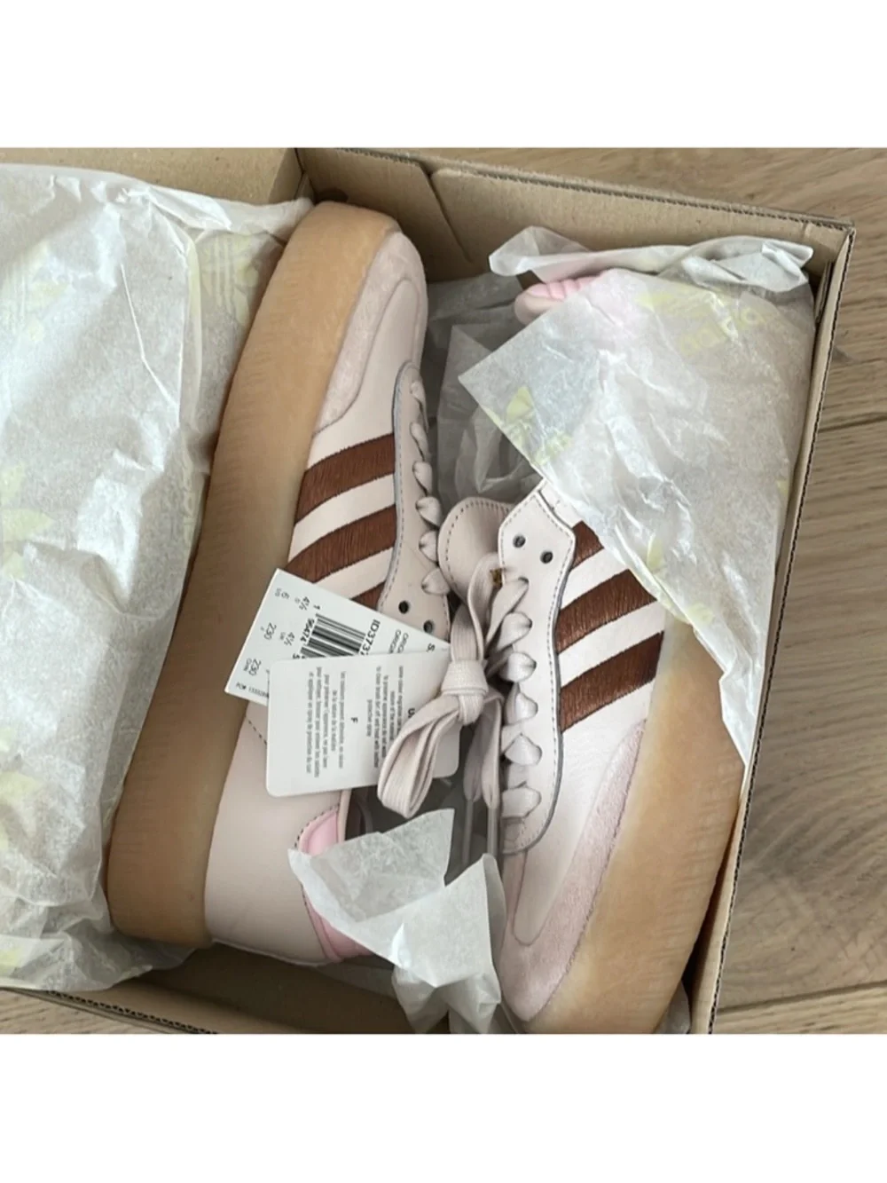 NWT Adidas Sambae platform gum sneakers putty mauve pink brown - Picture 7 of 10